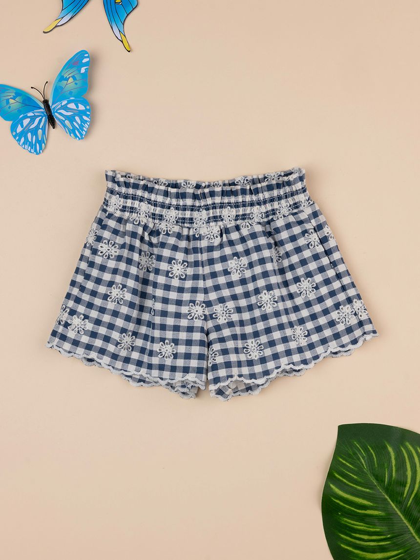 Shorts vichy bimba blu