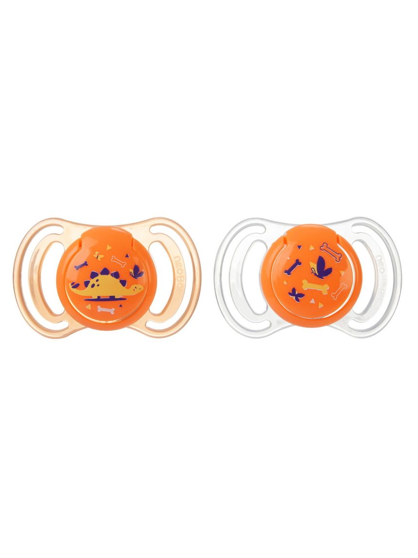 Succhietto anatomico silicone mini 0m+ arancione 2 pezzi - neobaby