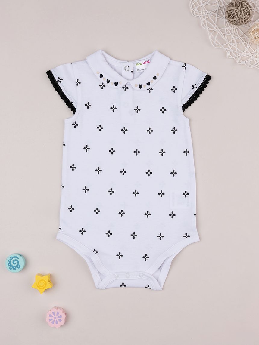 Body bimba maniche corte allover etnic blu