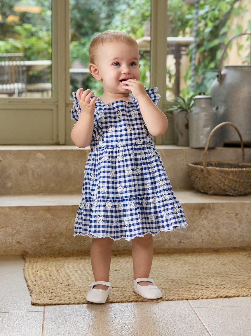 Abito vichy bimba blu