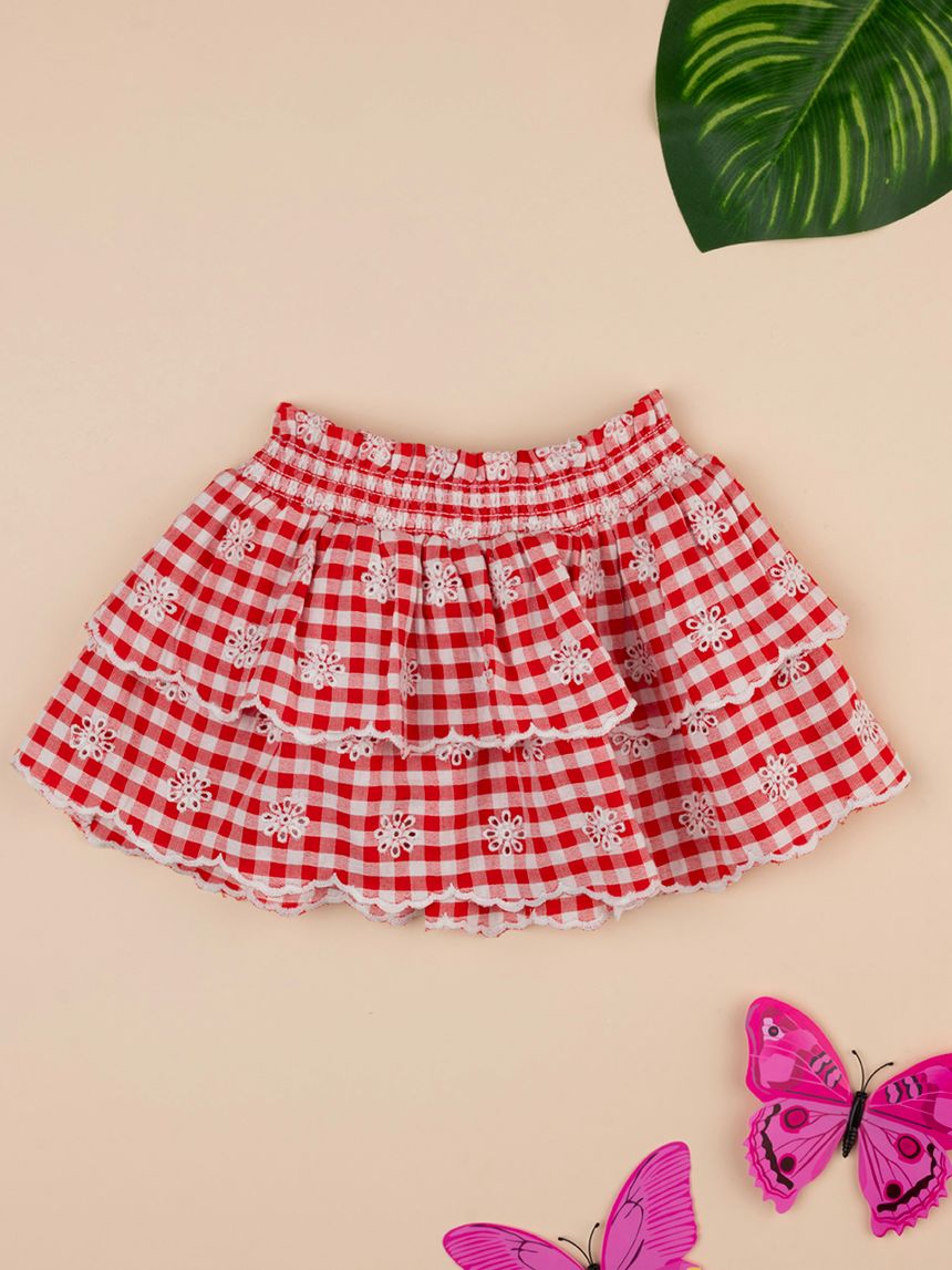 Gonna vichy bimba rossa