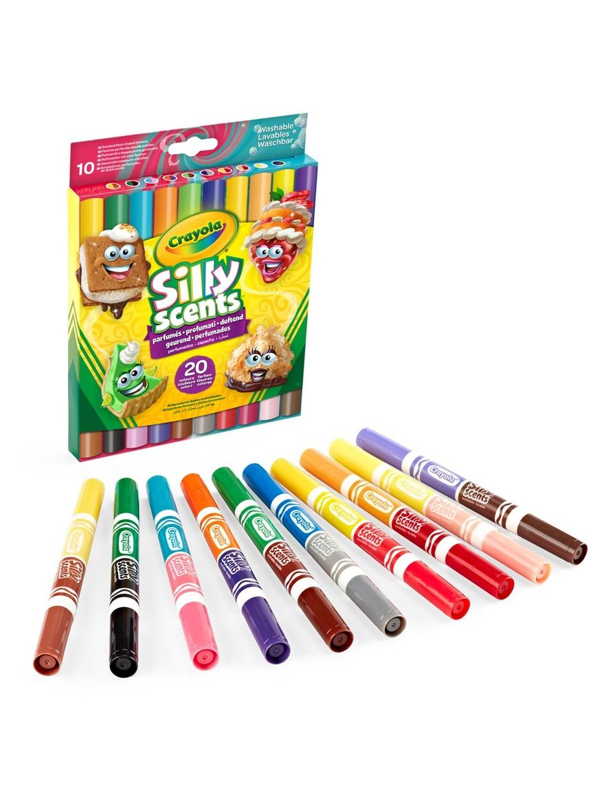 Silly scents - 10 pennarelli lavabili doppia punta profumati - 3+ - crayola