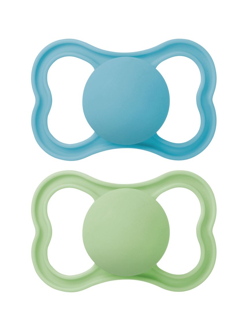 Succhietti air 6+ caucciù bio-circolare conf. doppia verde/blu - mam
