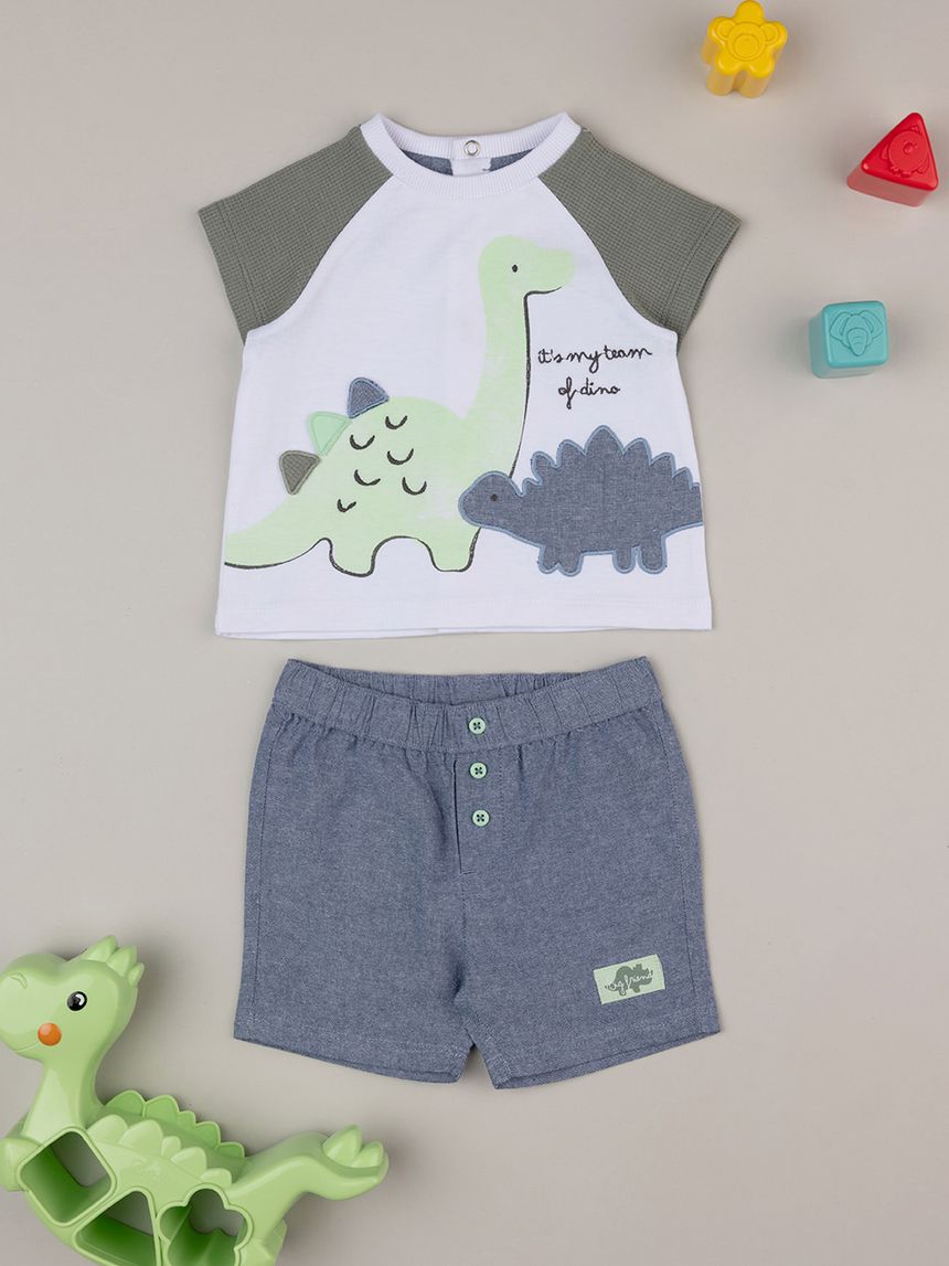 Completo corto bimbo "happy dino"