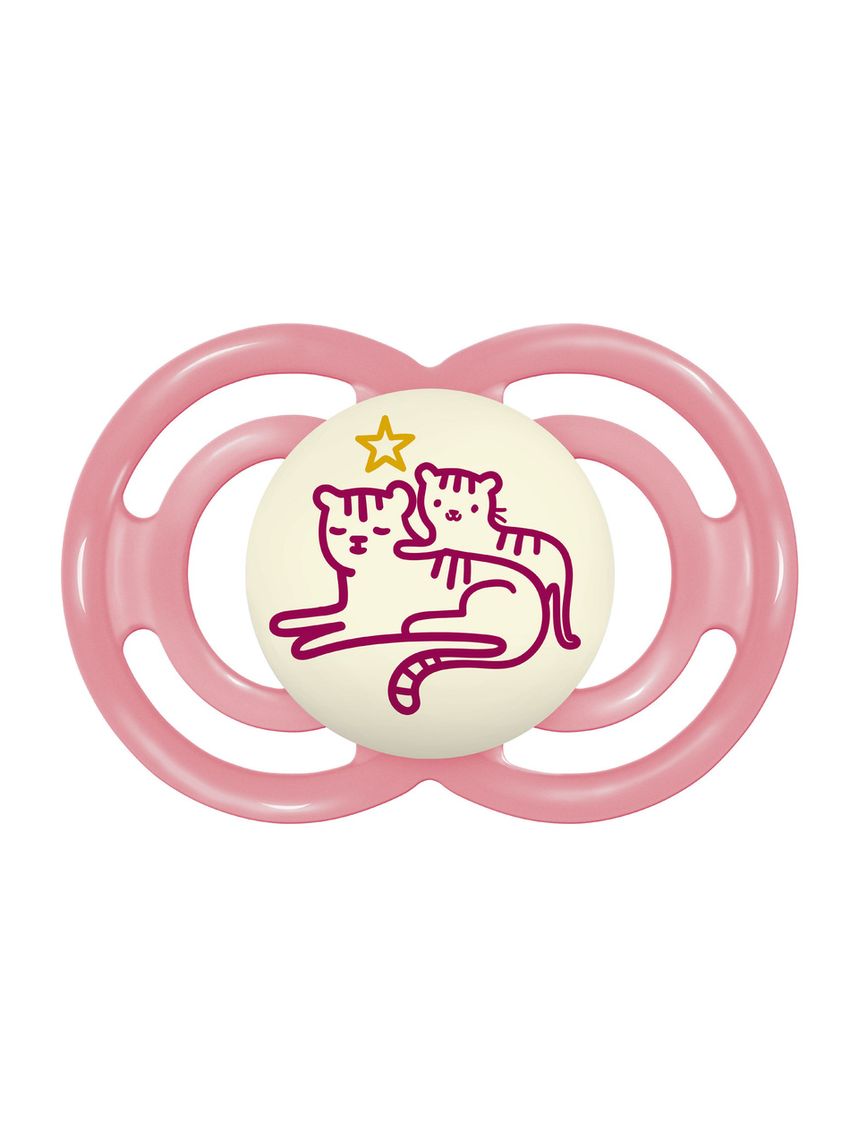 Succhietti perfect night 6+m silicone bio-circolare conf. singola rosa - mam