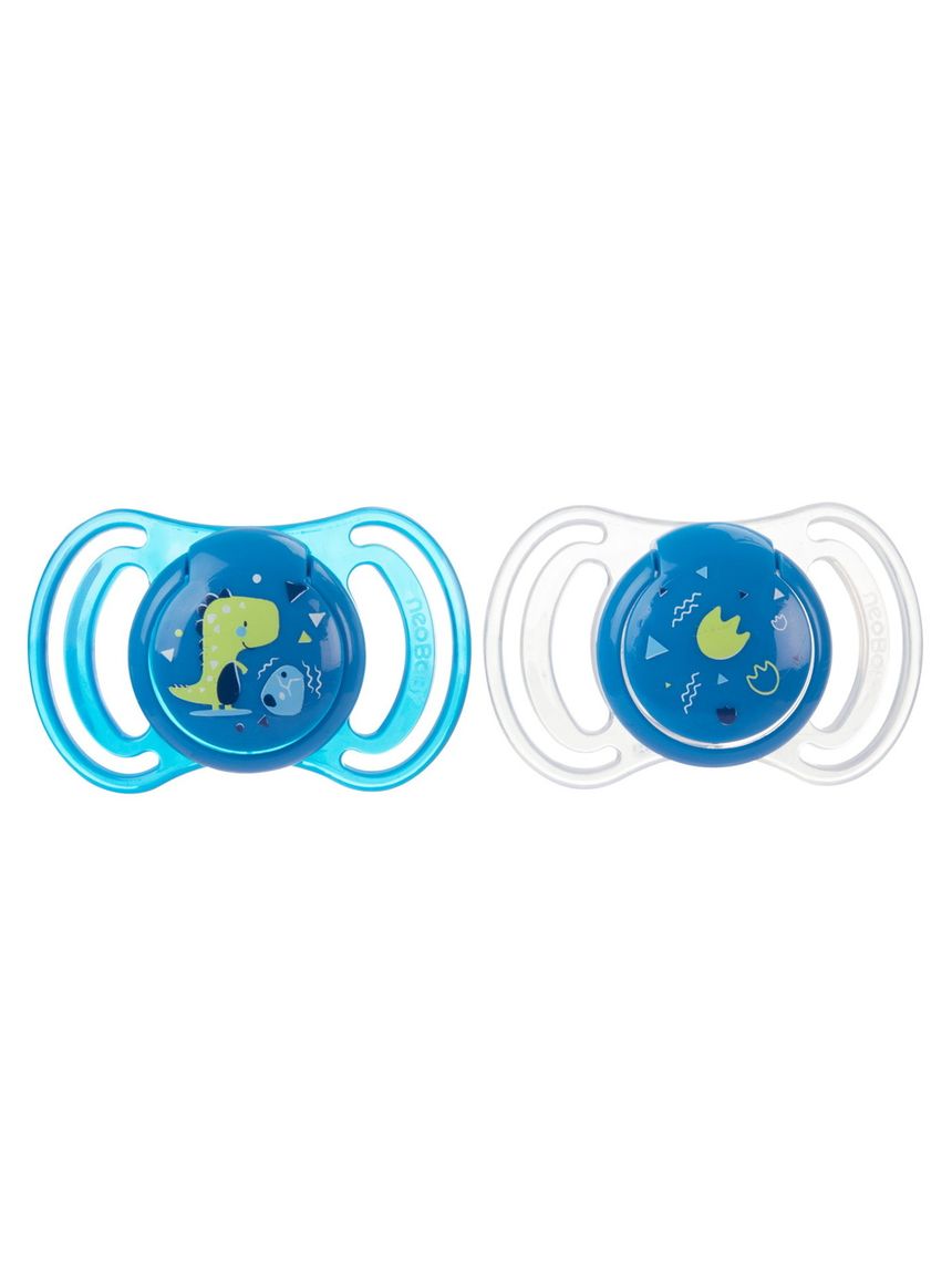 Succhietto anatomico silicone medio 6m+ blu 2 pezzi - neobaby