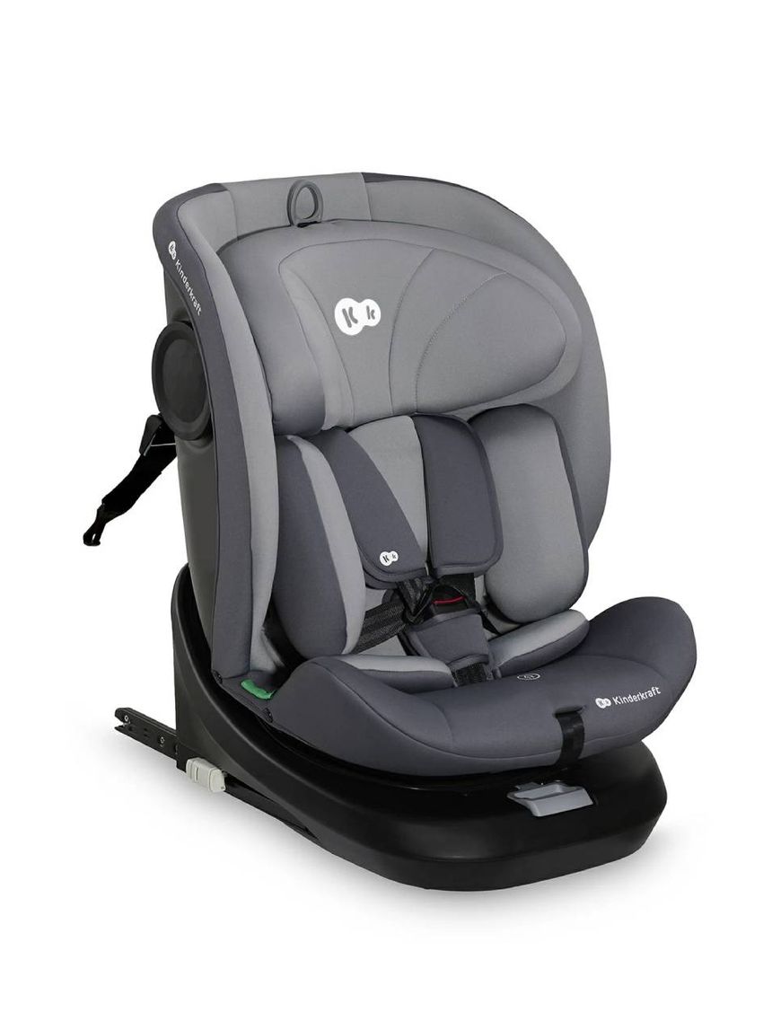 Seggiolino auto i-grow i-size grey (40-150 cm) base girevole integrata - kinderkraft