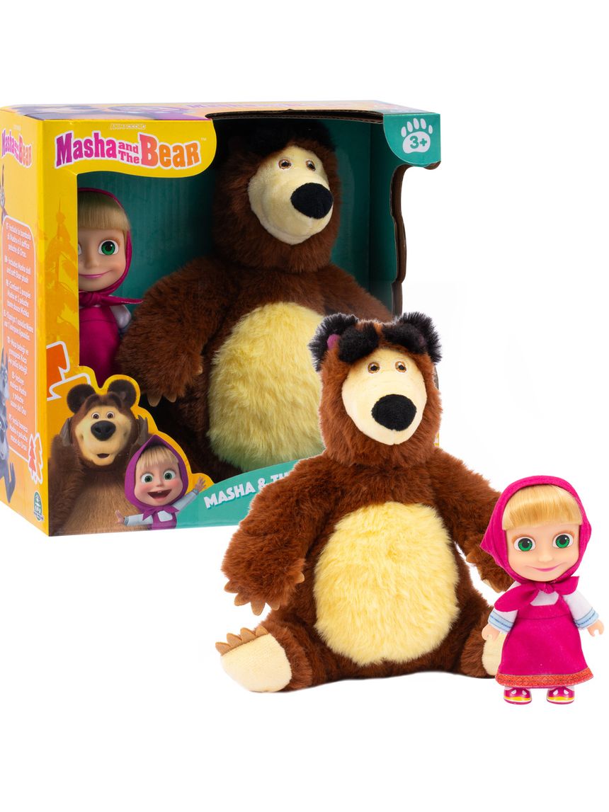Bambola masha 12cm  e peluche orso 20cm - masha e orso