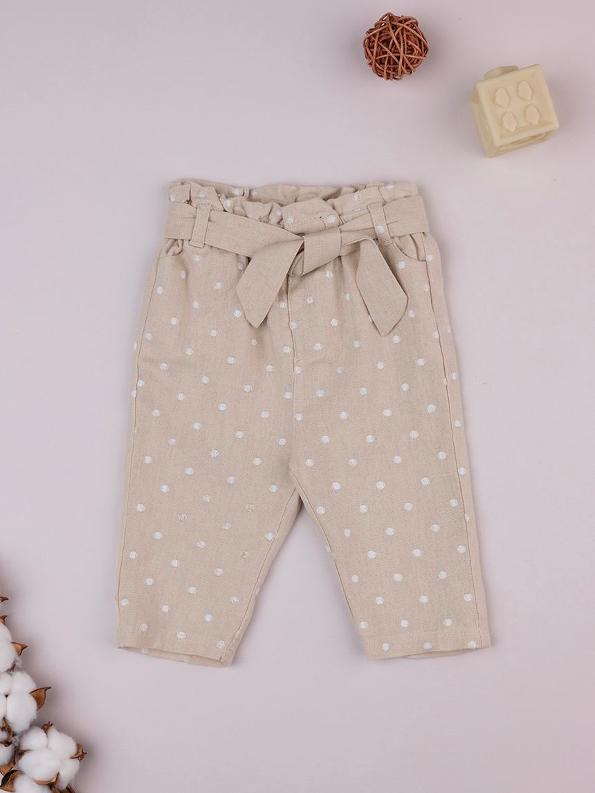 Pantaloni lino bimba allover