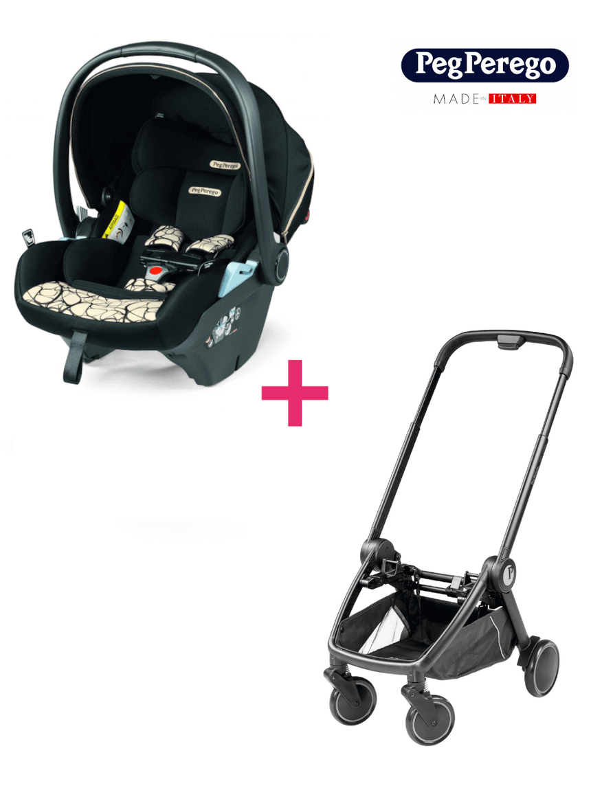 City loop telaio e seggiolino auto primo viaggio lounge graphic gold - peg-pérego