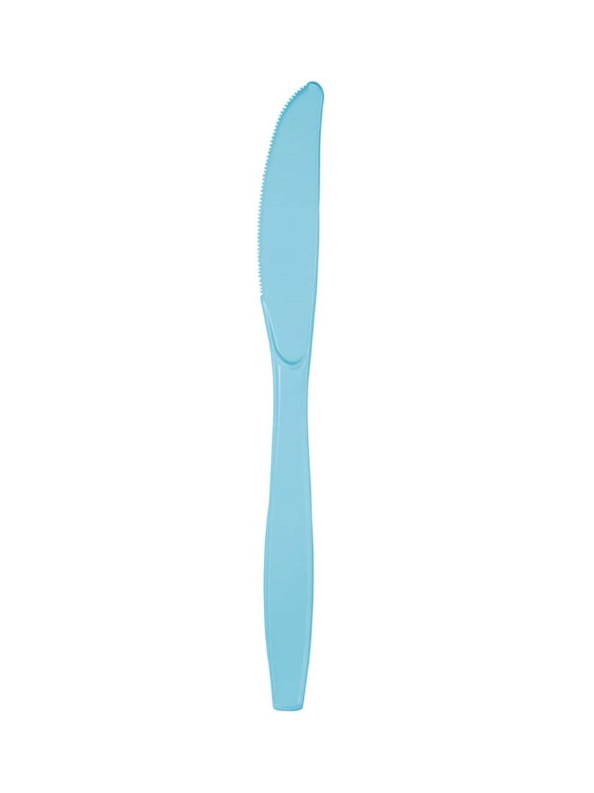 Coltello plastica h. 17 cm - 24 pezzi - azzurro pastello