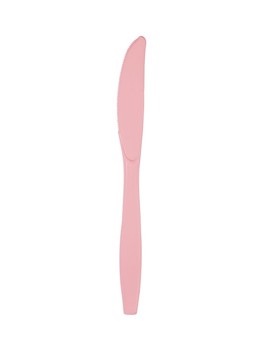Coltello plastica h.17 cm -  24 pezzi - rosa pastello