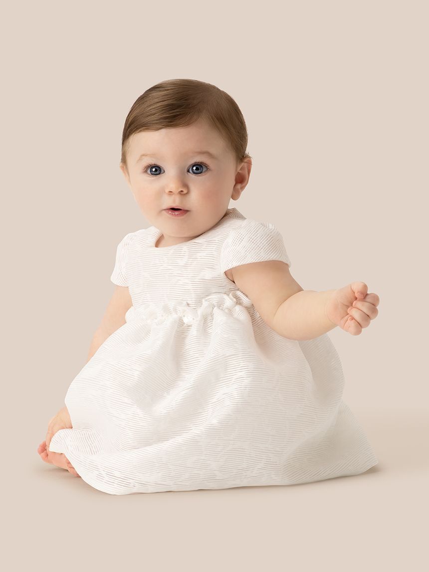 Abito organza bimba panna