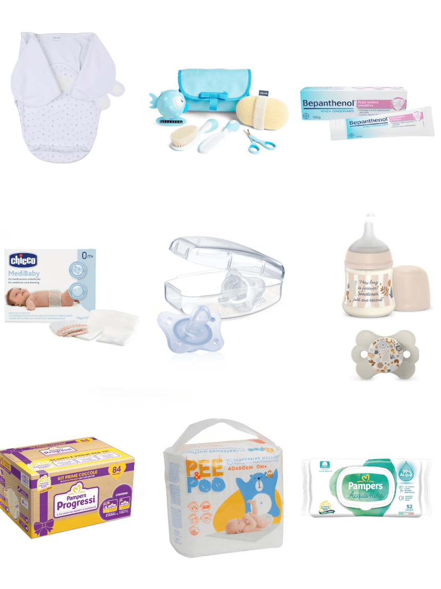 I must-have per il ritorno a casa con il bebè - kit rosa