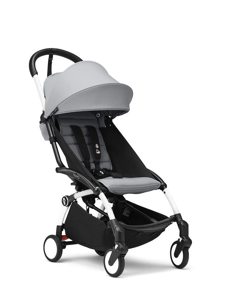 Passeggino con telaio yoyo³ white e rivestimento stone 6+ - stokke® yoyo®