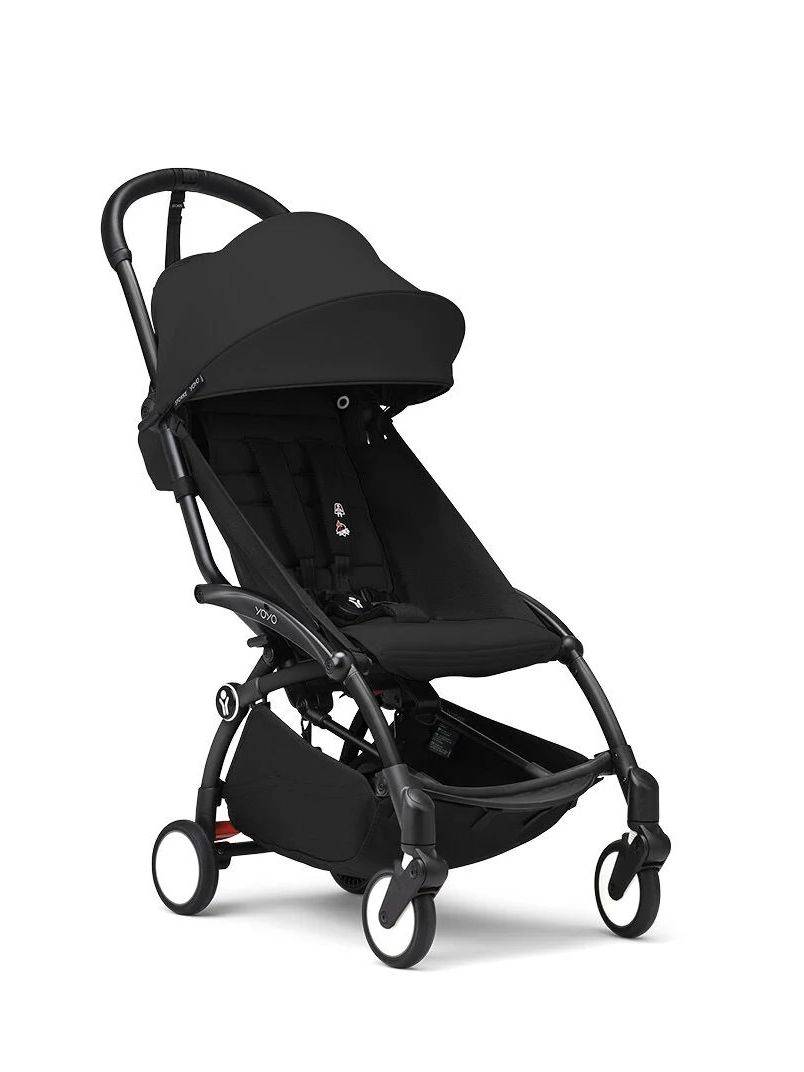 Passeggino con telaio yoyo³ black e rivestimento black 6+ - stokke® yoyo®