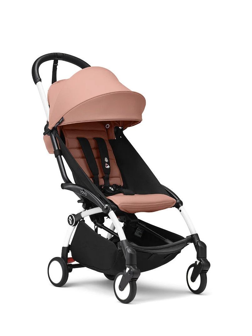 Passeggino con telaio yoyo³ white e rivestimento ginger 6+ - stokke® yoyo®