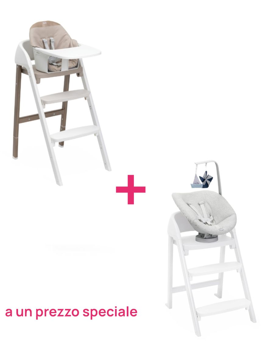 Seggiolone crescendo up pearl copper re_lux + set neonato crescendo grey a un prezzo speciale - chicco