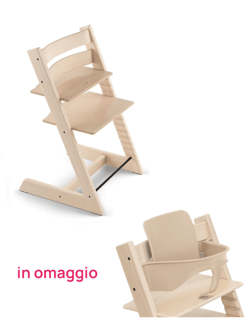 Tripp trapp naturale + baby set naturale v2 in omaggio - personalizzabile - stokke®