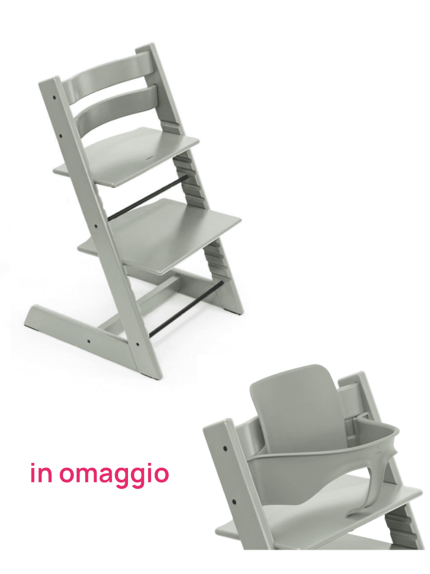 Tripp trapp glacier green + baby set glacier green v2 in omaggio - personalizzabile - stokke®