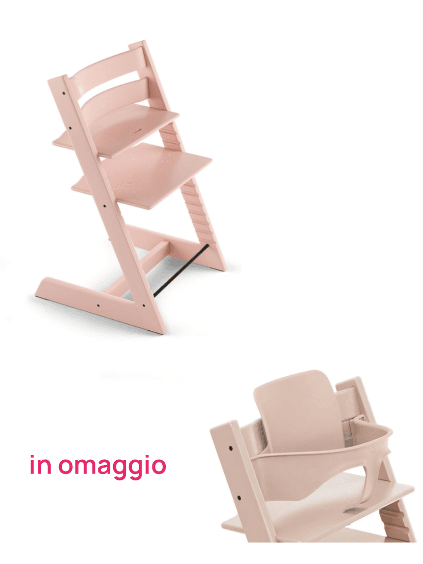 Tripp trapp serene pink + baby set serene pink v2 in omaggio - personalizzabile - stokke®