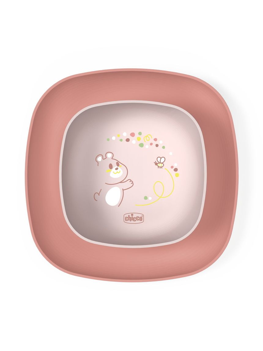 Set piatto piano e ciotola 12m+ rosa - chicco