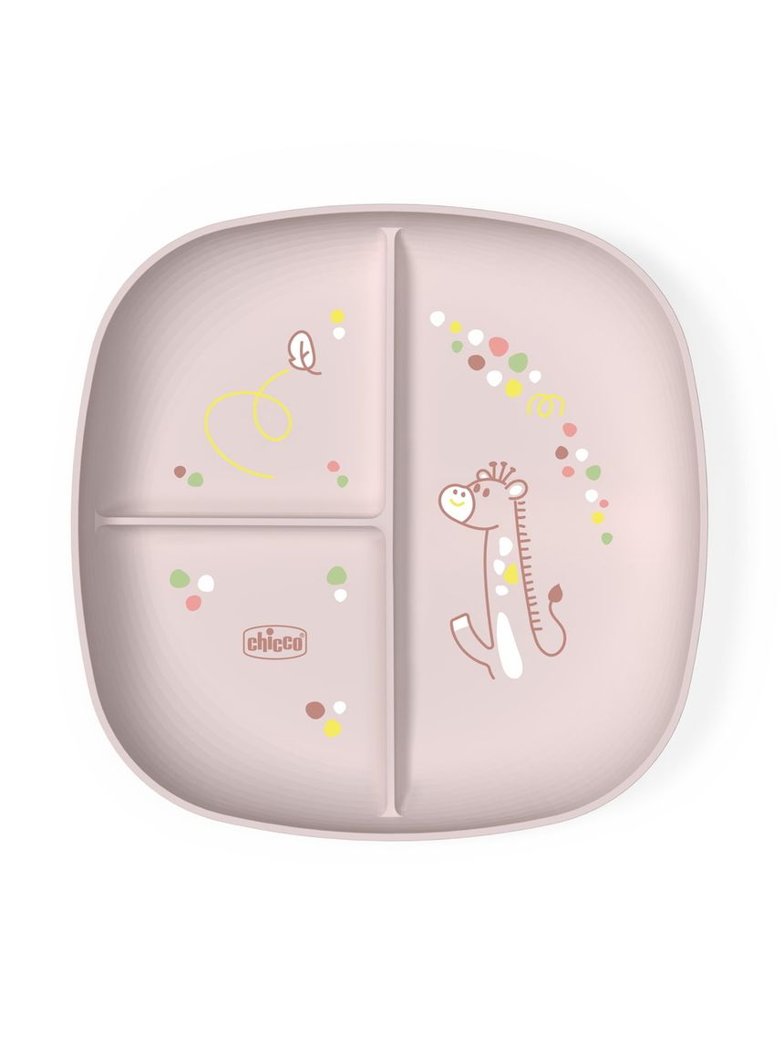 Piatto porzionato 18m+ rosa - chicco