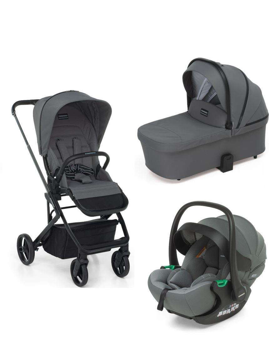 Trio tictoc + seggiolino rek black+ adattatore -  stone - foppapedretti