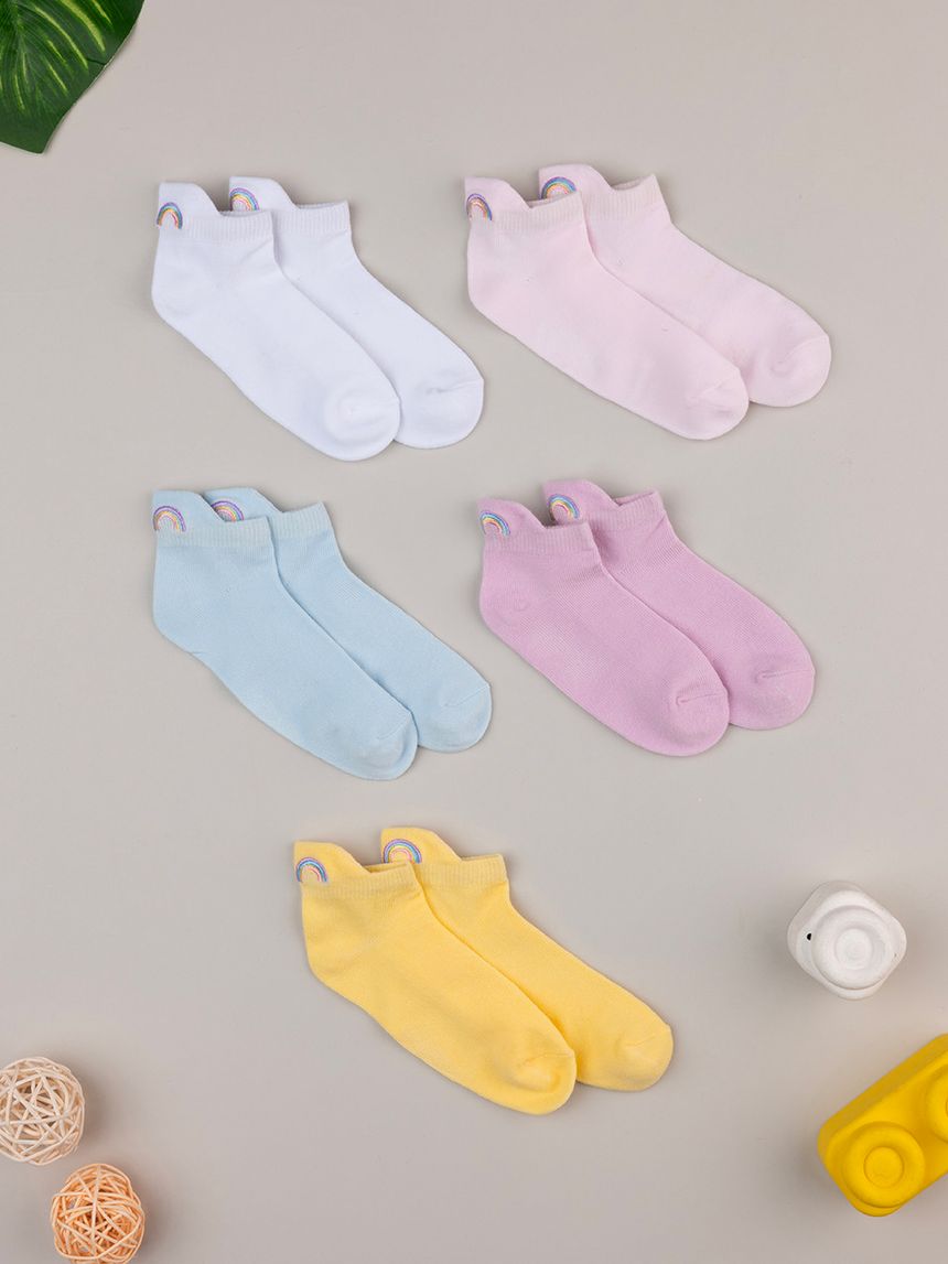 Pack 5 calze colorate bimba arcobaleno