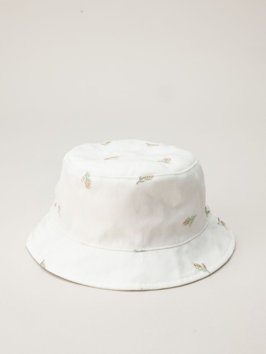 Cappello pescatore bimba ricami tulipani