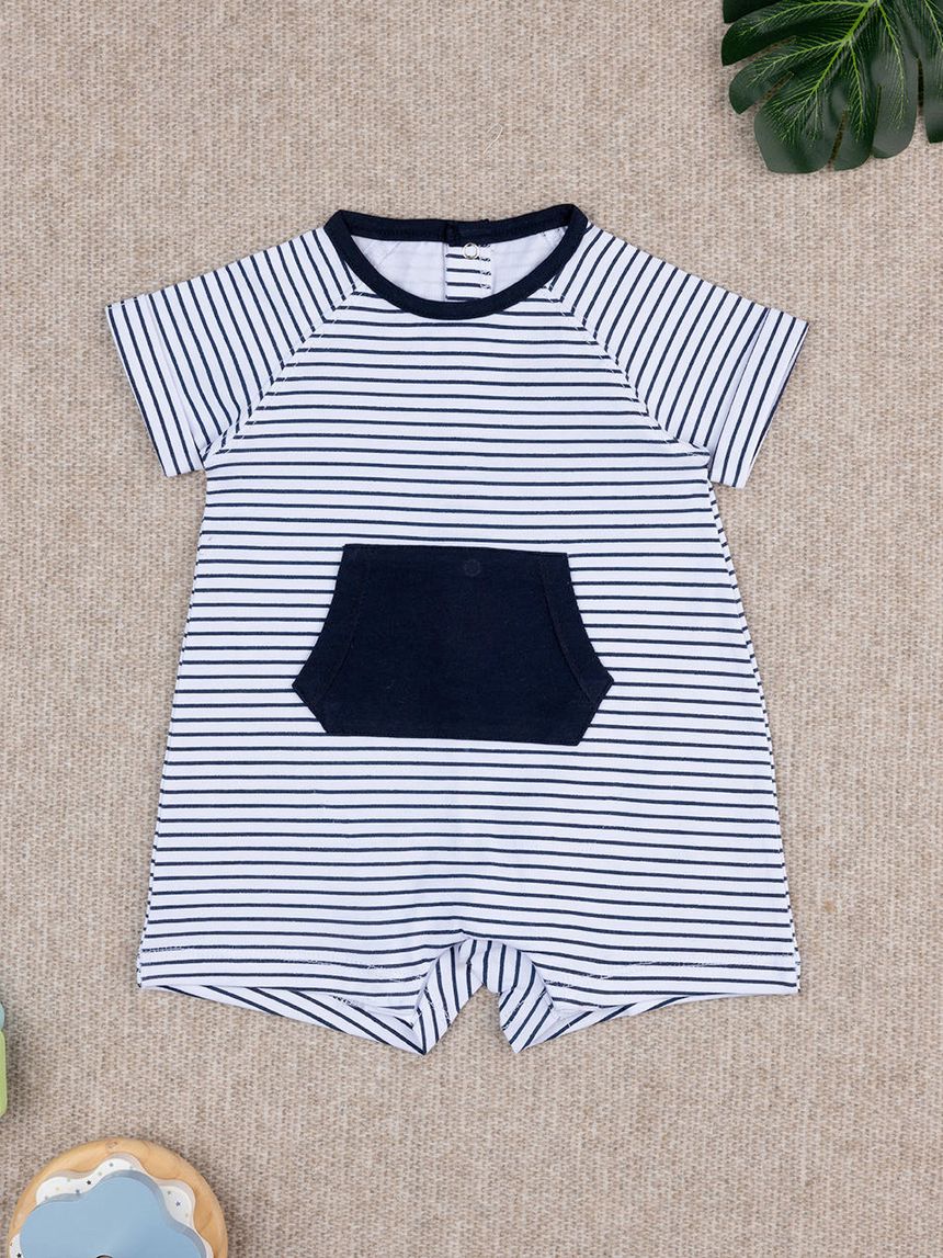 Pagliaccetto bimbo blu rigato