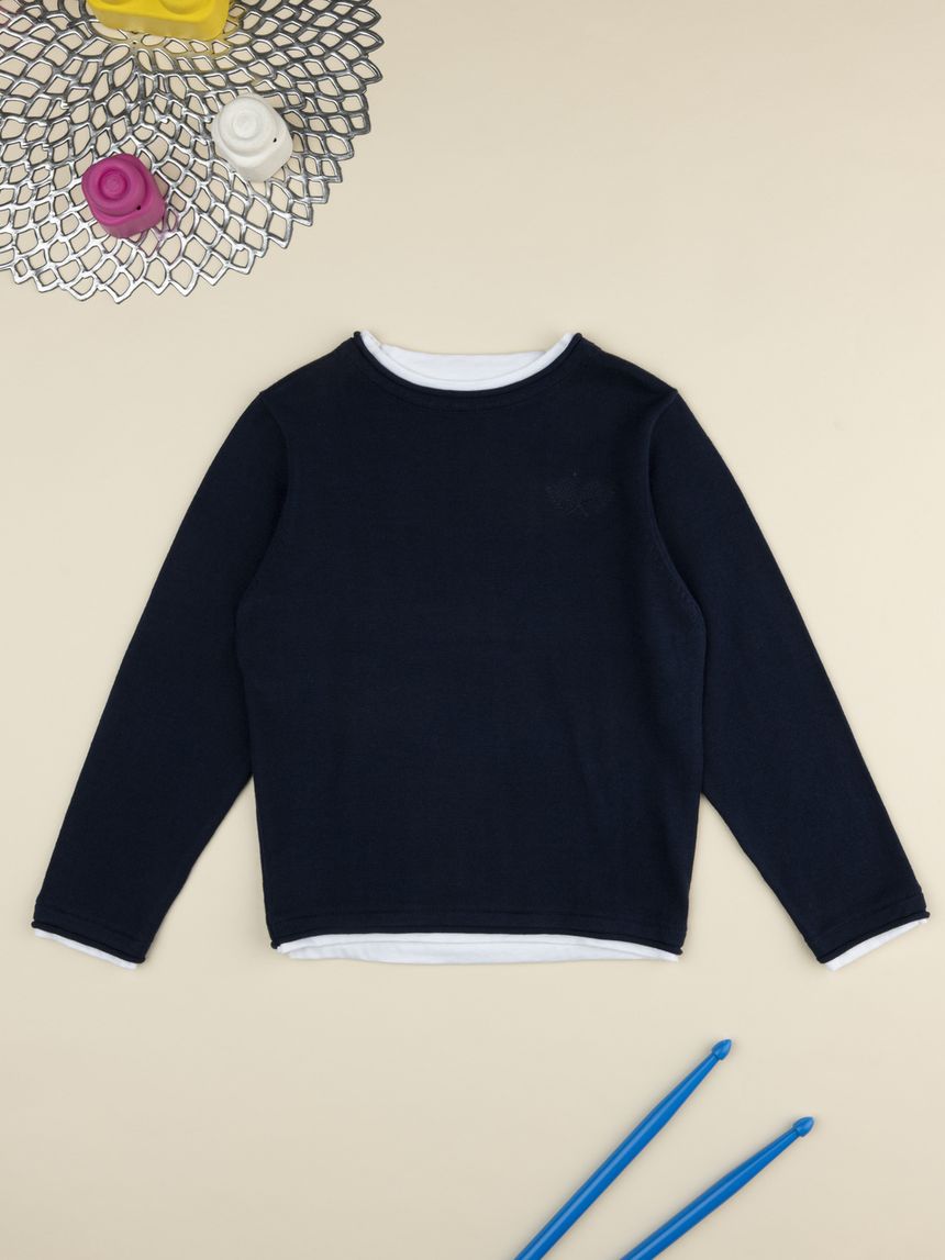 Maglia elegant tricot bambino blu