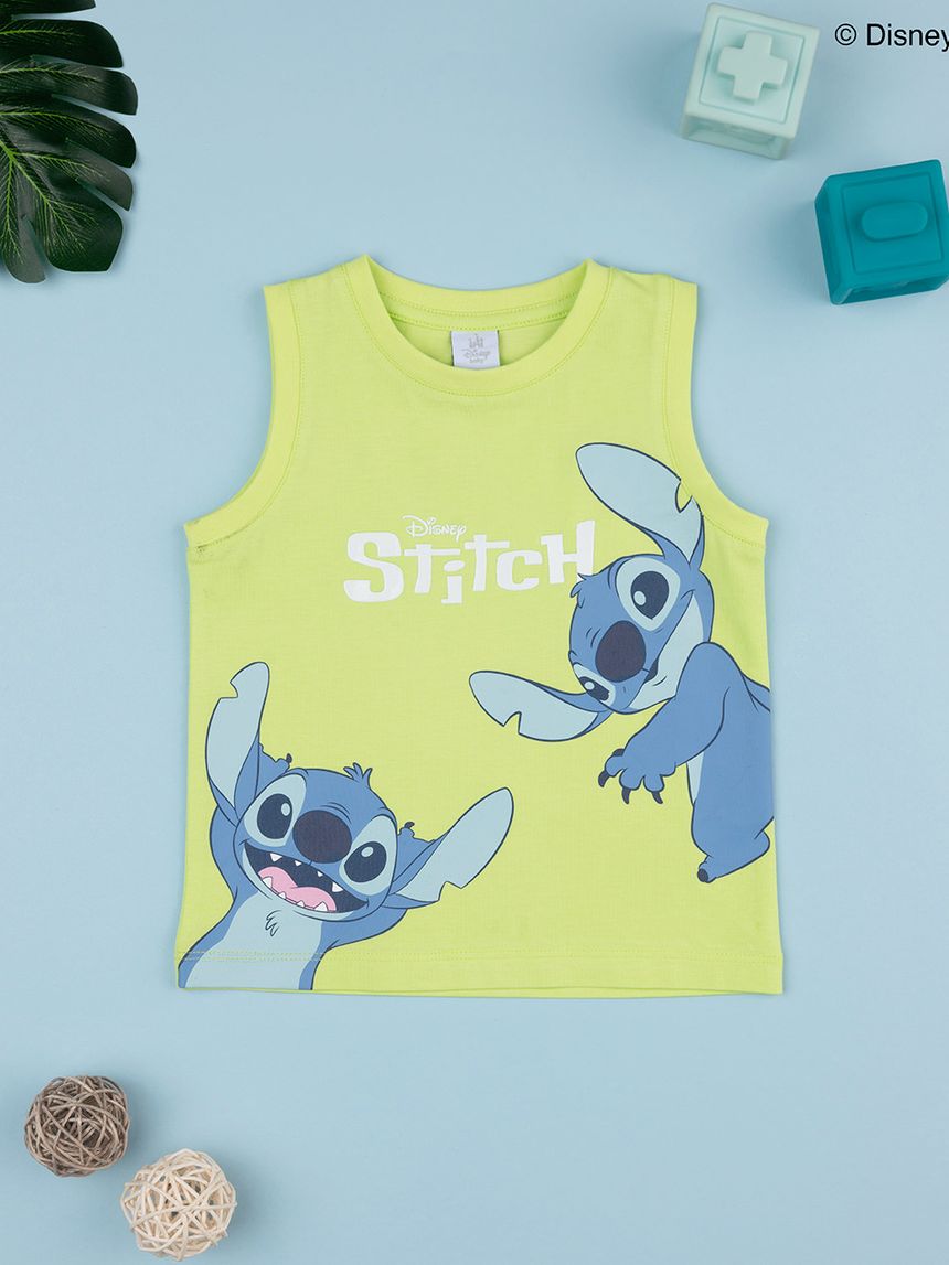 Canotta bimbo stitch verde