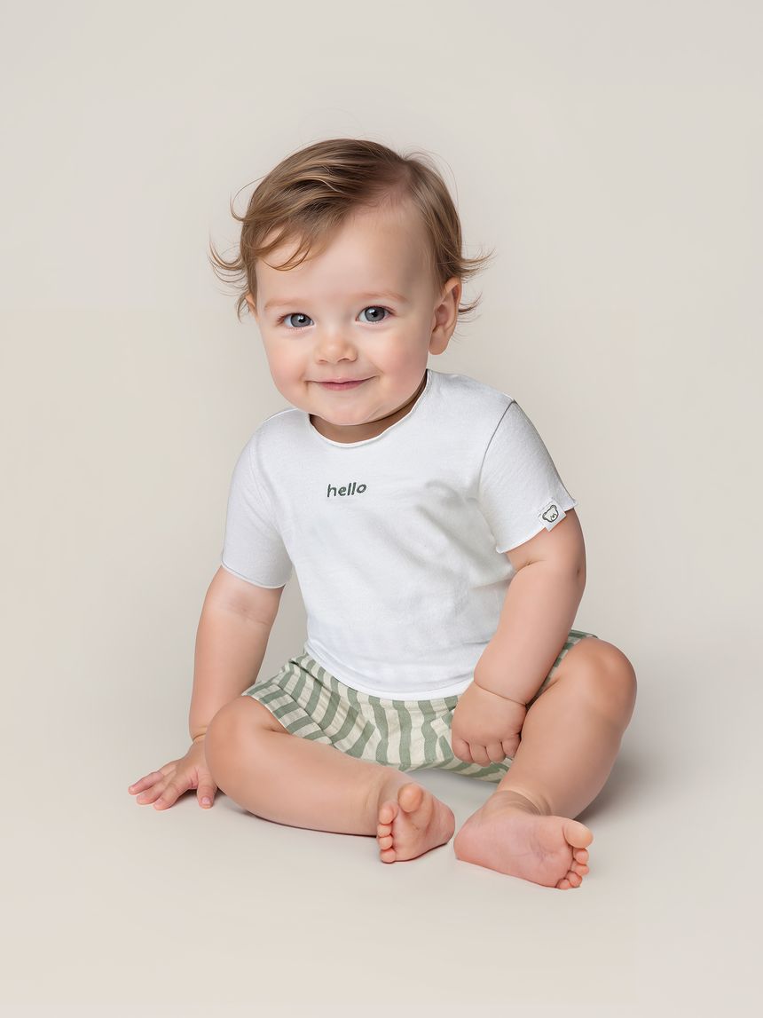 Completo premium bimbo estivo bianco/verde