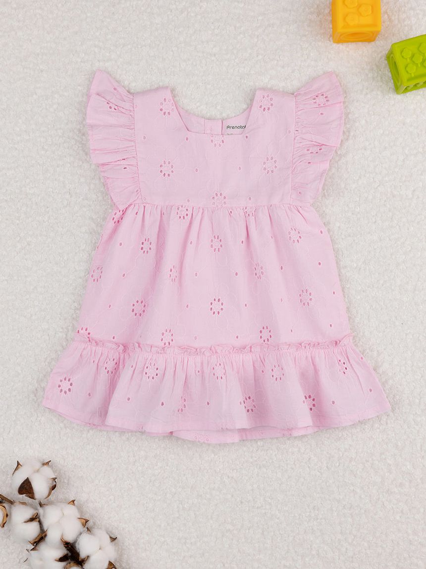 Abito bimba sangallo rosa chiaro