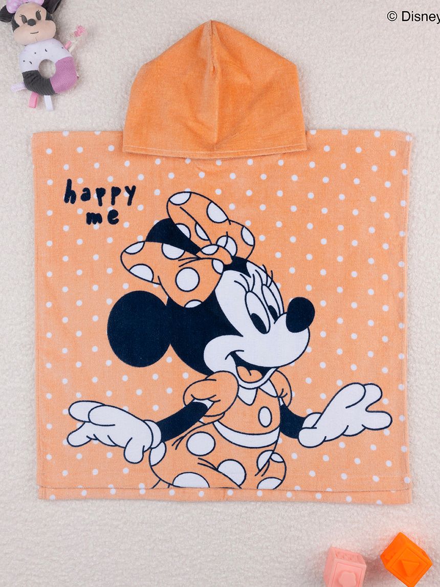 Poncho mare bimba arancione minnie
