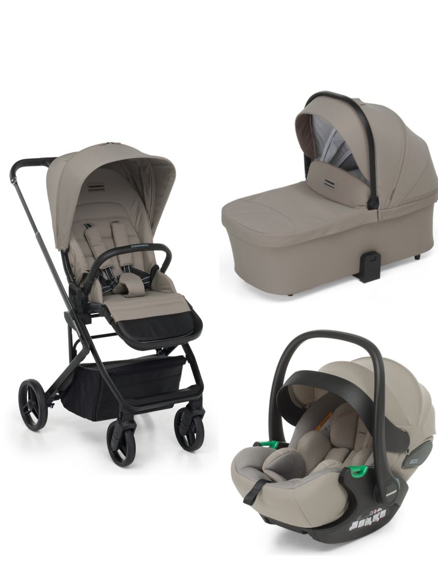 Trio tictoc + seggiolino rek black+ adattatore -  desert - foppapedretti