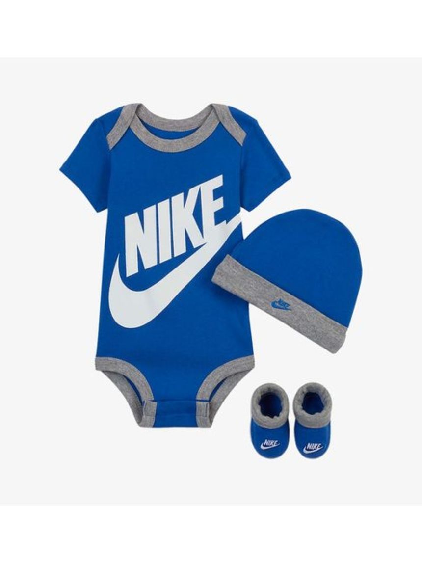 Set 3 pezzi nike neonato blu/grigio