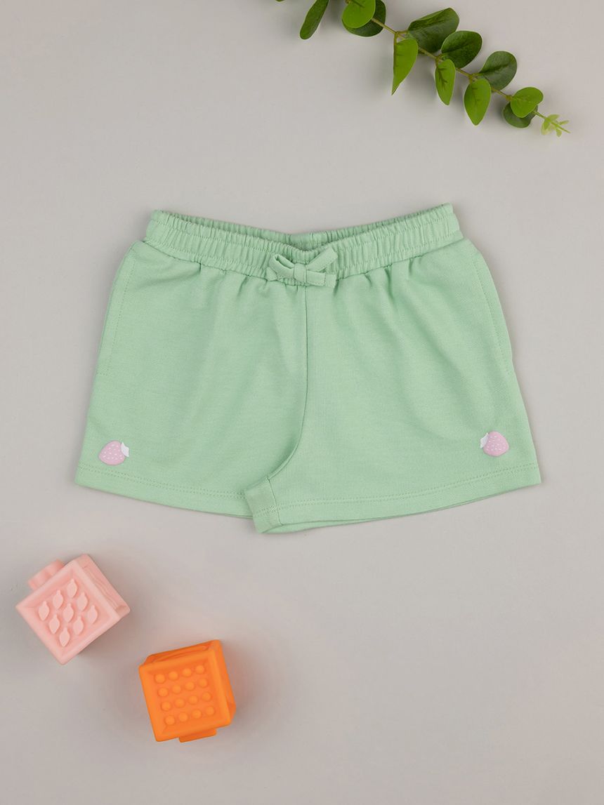 Shorts bimba verde fragole