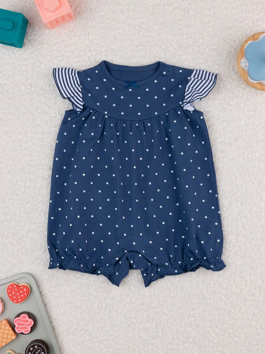 Pagliaccetto bimba blu allover