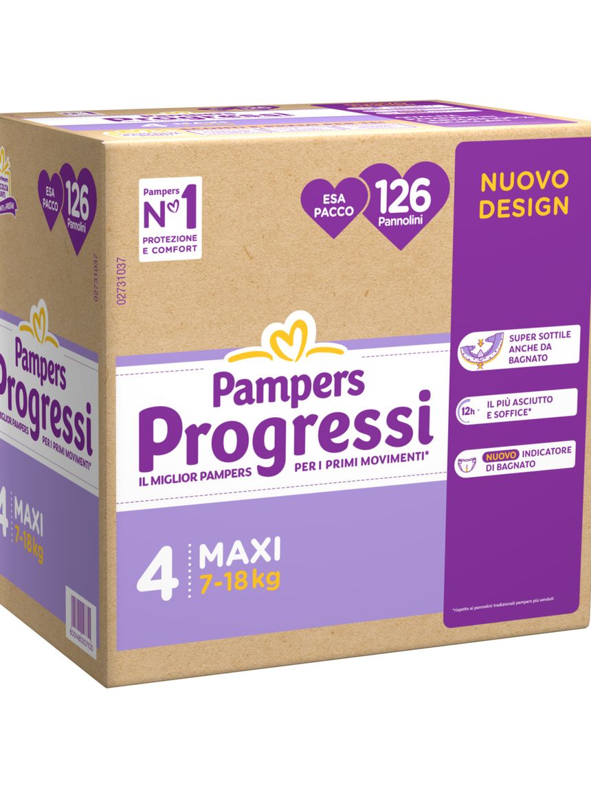 Progressi taglia 4 maxi esa pacco x126 - pampers