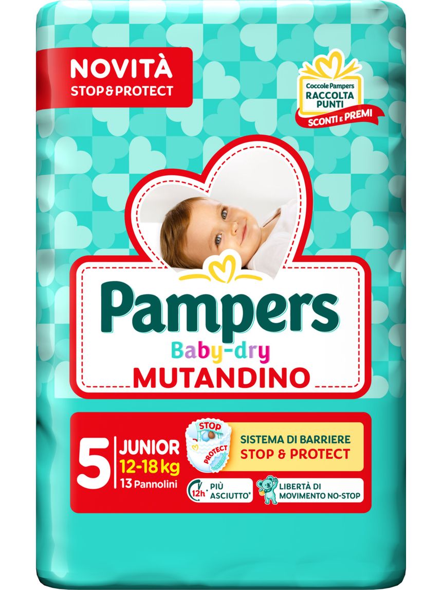 Baby dry pannolino mutandina junior taglia 5 small pack 13 pezzi - pampers