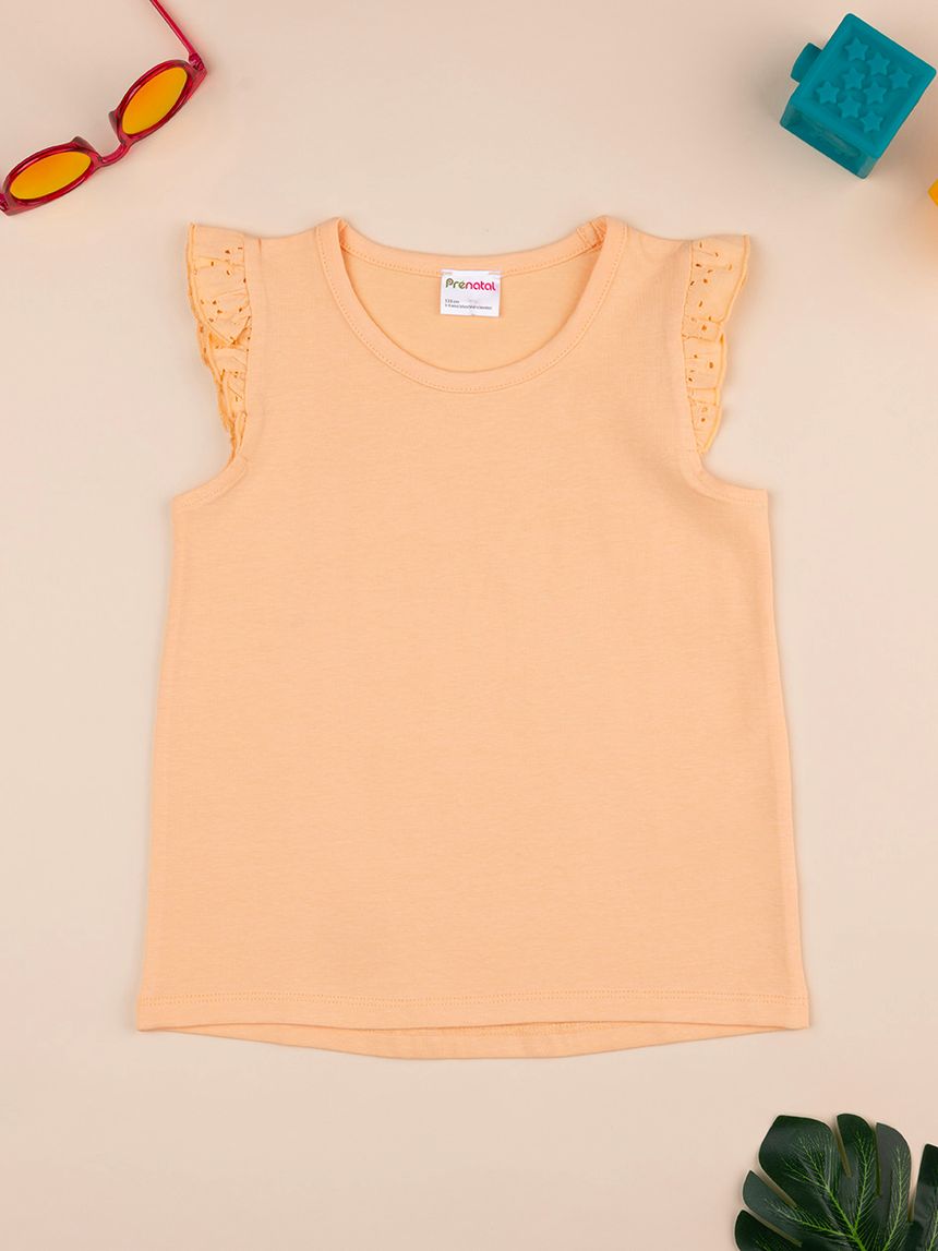 Canotta bimba arancione sangallo