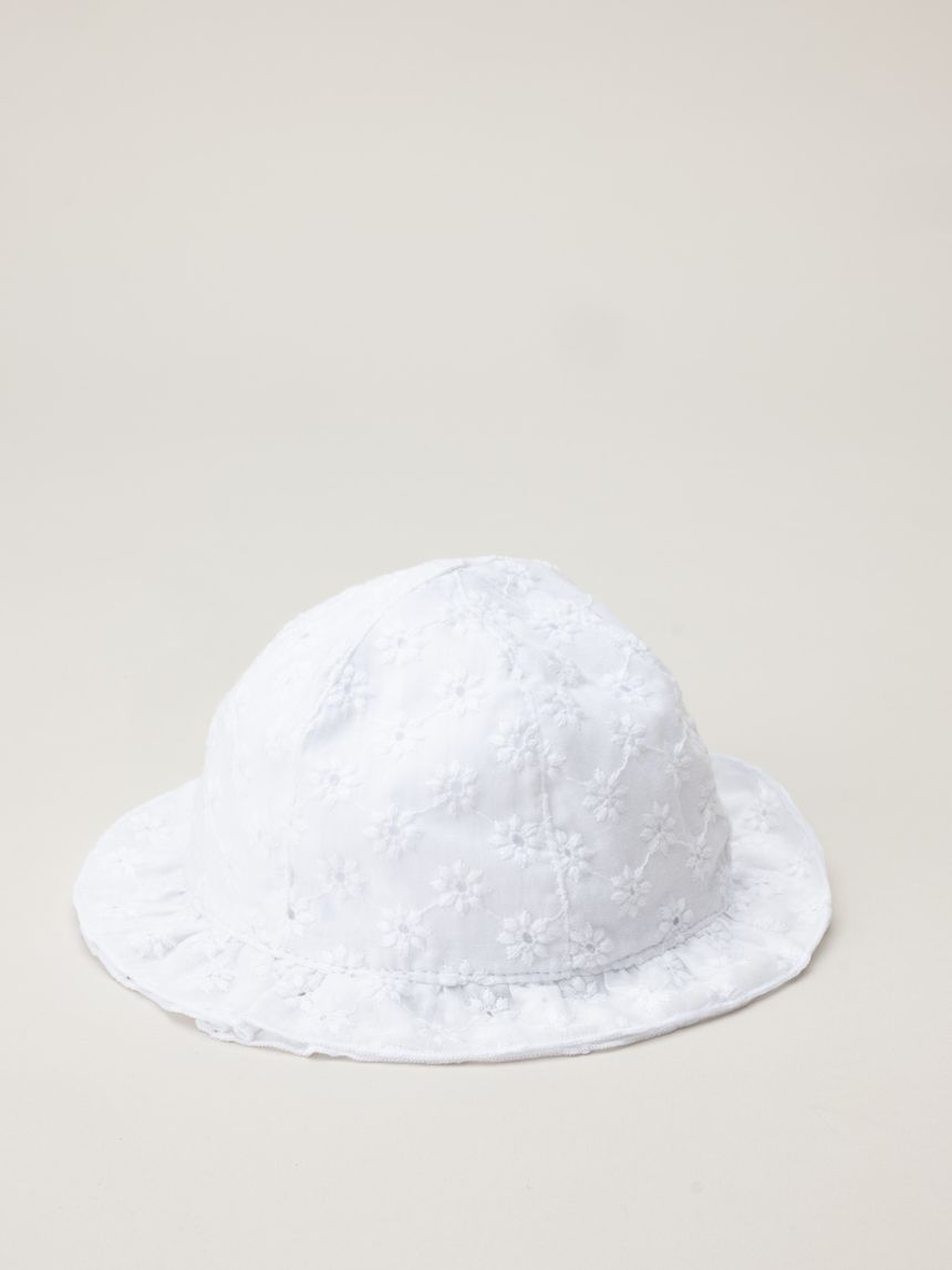 Cappello mare neonata sangallo bianco