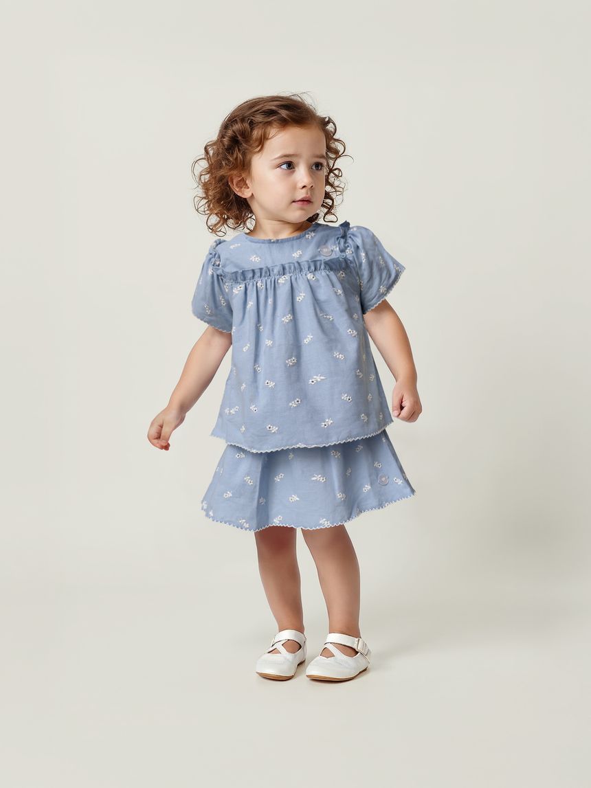 Camicia premium azzurra bimba con allover