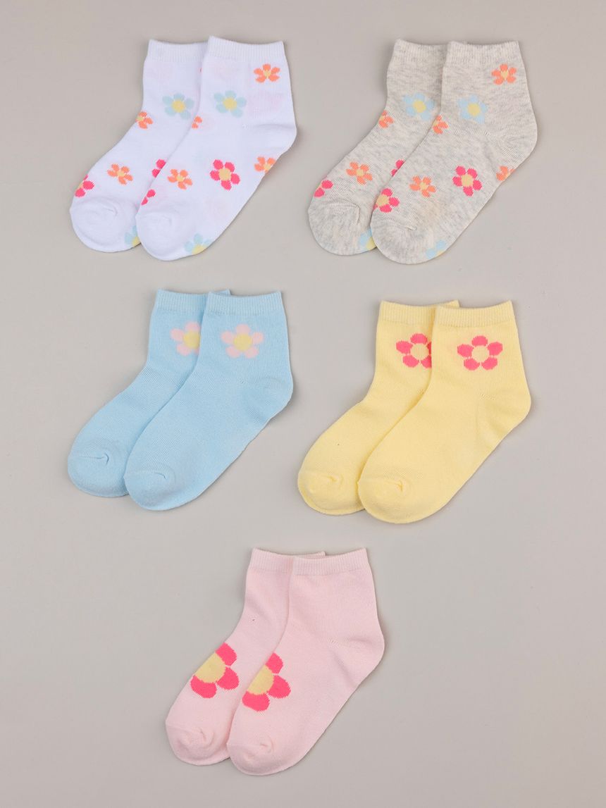 Pack 5 calze bimba fiori