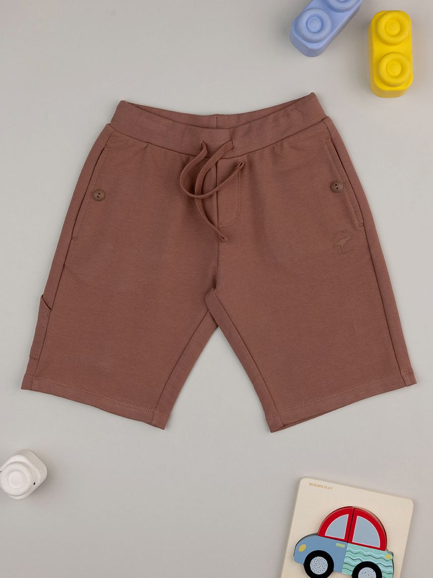 Bermuda bimbo marrone con tasche