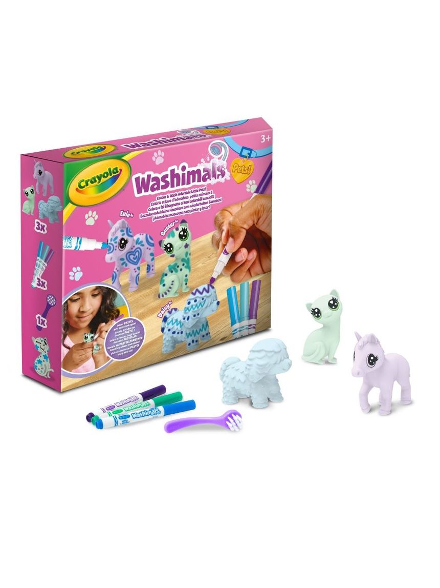 Washimals  pets set 3 cuccioli colori pastello - 3+ - crayola