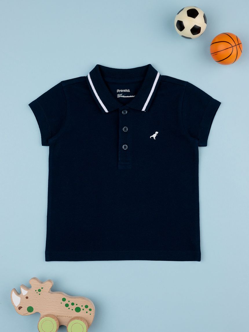 Polo bimbo blu maniche corte