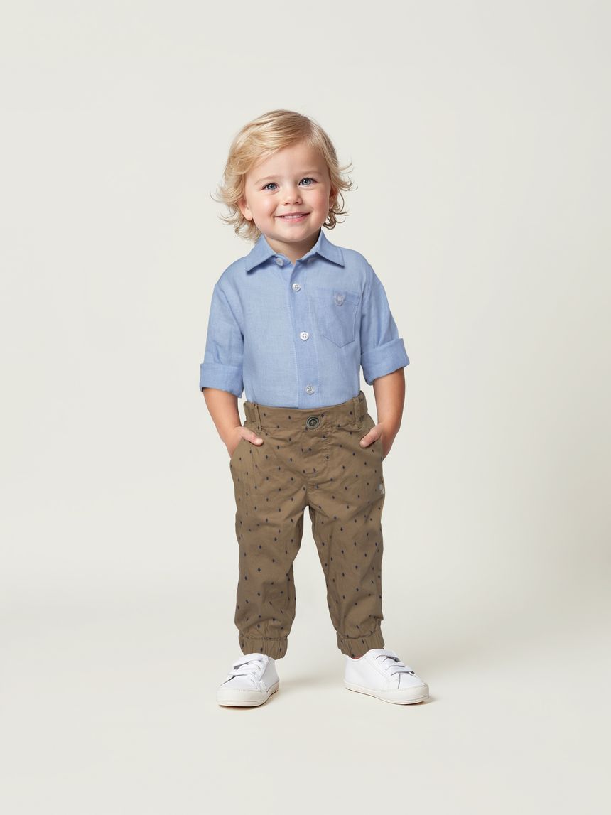 Pantalone premium marrone bimbo con allover